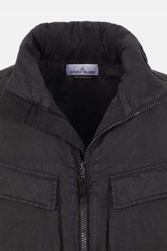  스톤 아일랜드 숏패딩 스톤아일랜드 크링클렙스 다운 재킷 블랙 - STONE ISLAND
