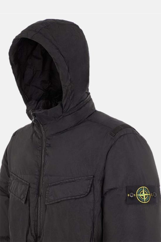  스톤 아일랜드 숏패딩 스톤아일랜드 크링클렙스 다운 재킷 블랙 - STONE ISLAND