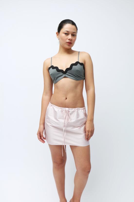  커밍 오브 에이지 숏 스커트 드로스트링 미니 스커트 베이비 핑크 - COMING OF AGE