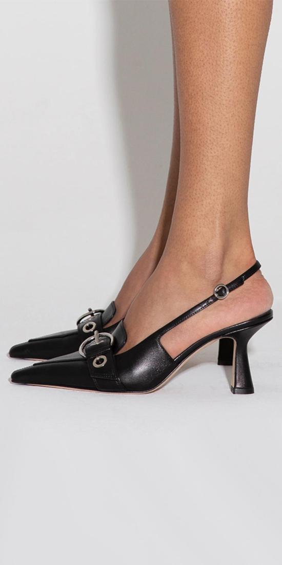  에이드 힐/펌프스 Aeydē Tara 아이릿 슬링백 블랙 - AEYDE