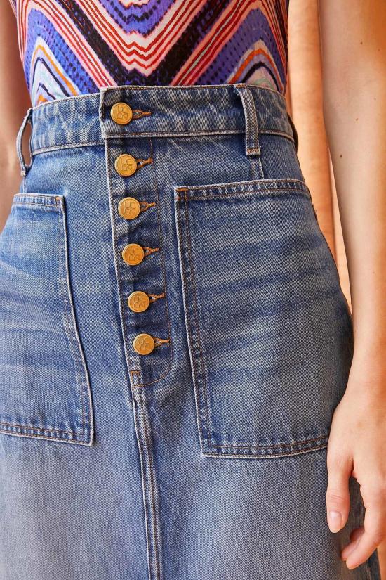  울라 존슨 데님 스커트 비아  블루 - ULLA JOHNSON