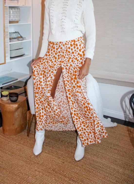  XIX Palms 미디 스커트 Xix Palms Santiago 리조트 스커트 오렌지 멀티