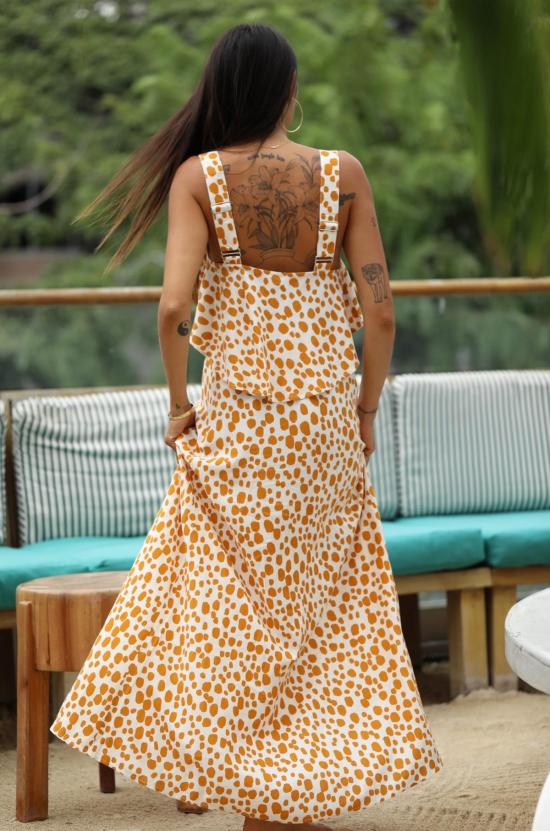  XIX Palms 미디 스커트 Xix Palms Santiago 리조트 스커트 오렌지 멀티 - OTHER BRANDS