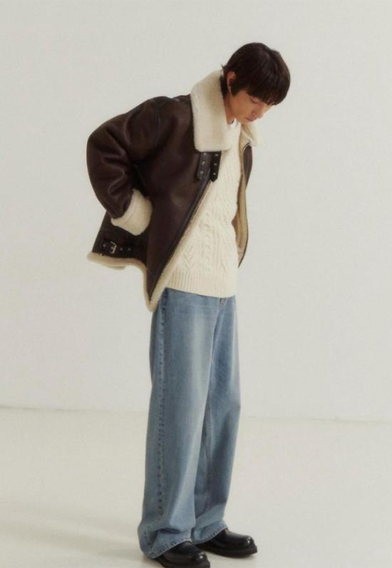  던스트 무스탕 루즈핏 비건 셰어링 재킷 브라운 - DUNST