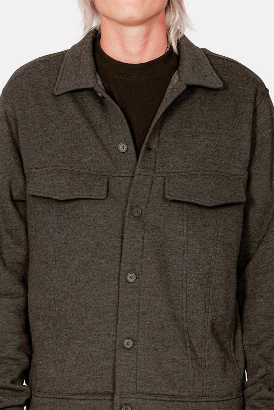  블루&크림 자켓 매드 플리스 트러커 재킷 차콜 헤더 - BLUE&CREAM