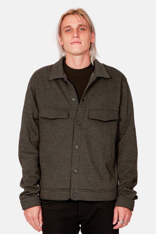  블루&크림 자켓 매드 플리스 트러커 재킷 차콜 헤더