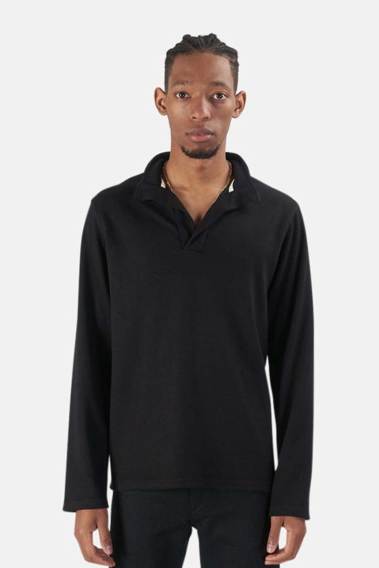  Blue&Cream 폴로 티셔츠 블루&크림 트윌 니트 팝 칼라 블랙