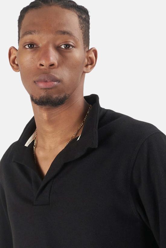  Blue&Cream 폴로 티셔츠 블루&크림 트윌 니트 팝 칼라 블랙 - BLUE&CREAM