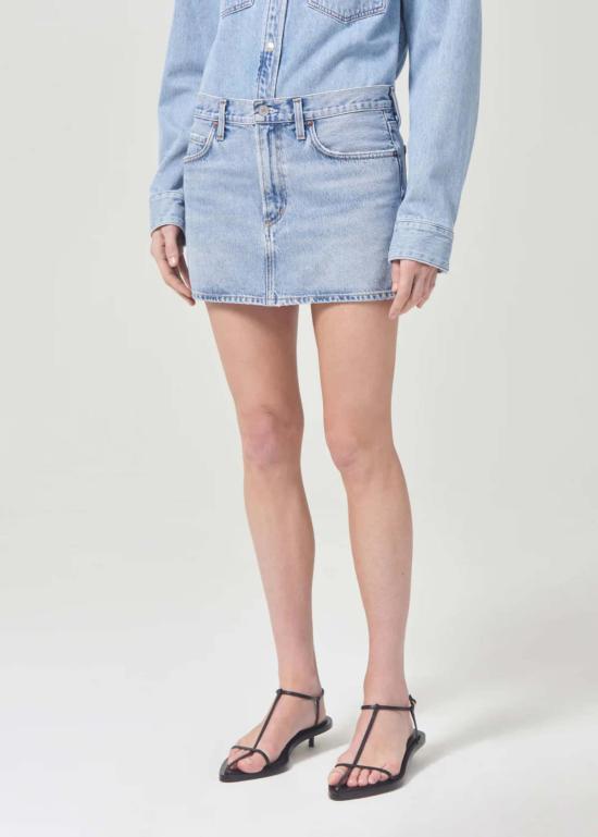  에이골디 데님 스커트 Agolde Alek 미니 스커트 포스 - AGOLDE