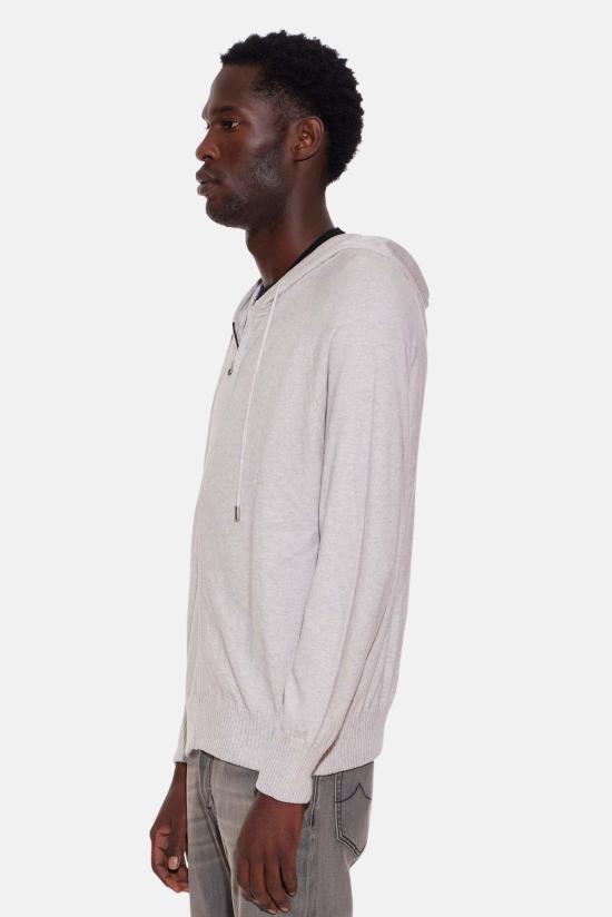  Blue&Cream 후드 티셔츠 블루&크림 루크 지퍼 후드 티셔츠 헤더 그레이 - BLUE&CREAM