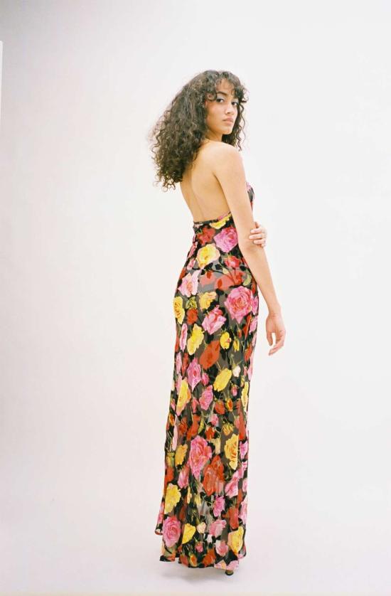  퍼페츠 앤 퍼페츠 롱 원피스 퍼펫 앤 퍼펫 슬립 드레스 로즈 번아웃