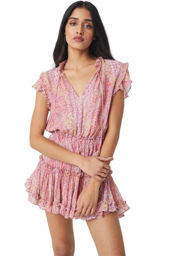  미사 로스엔젤레스 숏 원피스 미사 로스앤젤레스 릴리안 드레스 풀리아 페즐리 - MISA LOS ANGELES