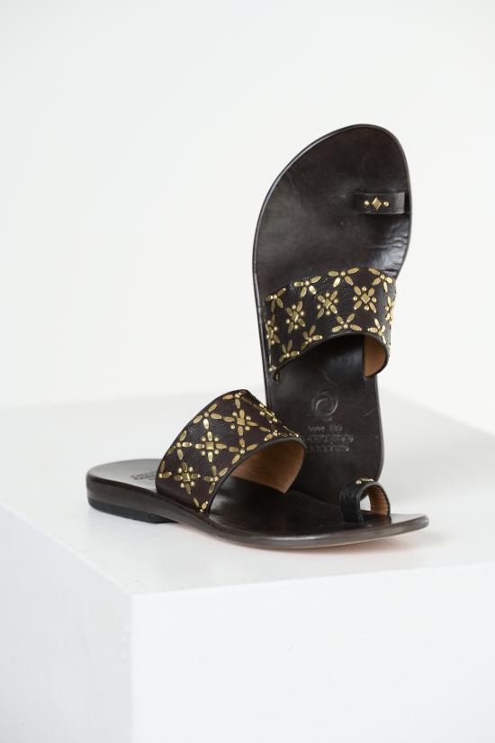  Calleen Cordero 힐/펌프스 Frida 샌들 브라운 오이스터 - OTHER BRANDS