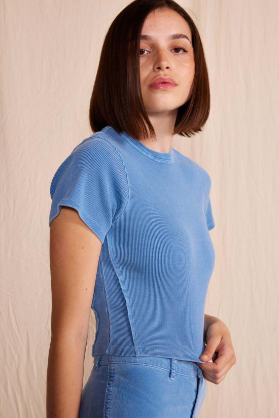  피플 오브 레이저 반팔 티셔츠 People Of Leisure Harley 리브 탑 - PEOPLE OF LAISURE