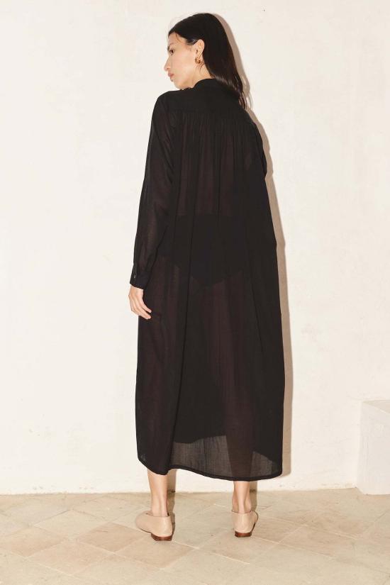  다두라 롱 원피스 다투라 바티스트 코튼 바벨 드레스 블랙 - DATURA