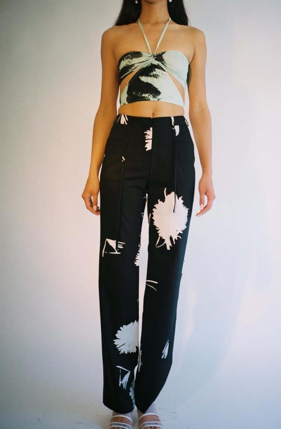  이오네스 민소매 티셔츠 이오안네스 버터플라이 탑 그린/블랙 - IOANNES