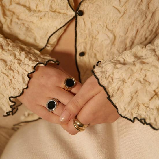  타린 토마스 반지 루나 링 옐로우 골드/스털링 실버/옐로우 브라스 - TARIN THOMAS