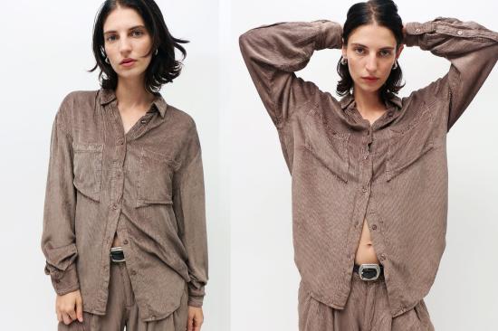  에크하우스 라타 민소매 티셔츠 Eckhaus Latta Ridge 셔츠 Reishi - ECKHAUS LATTA