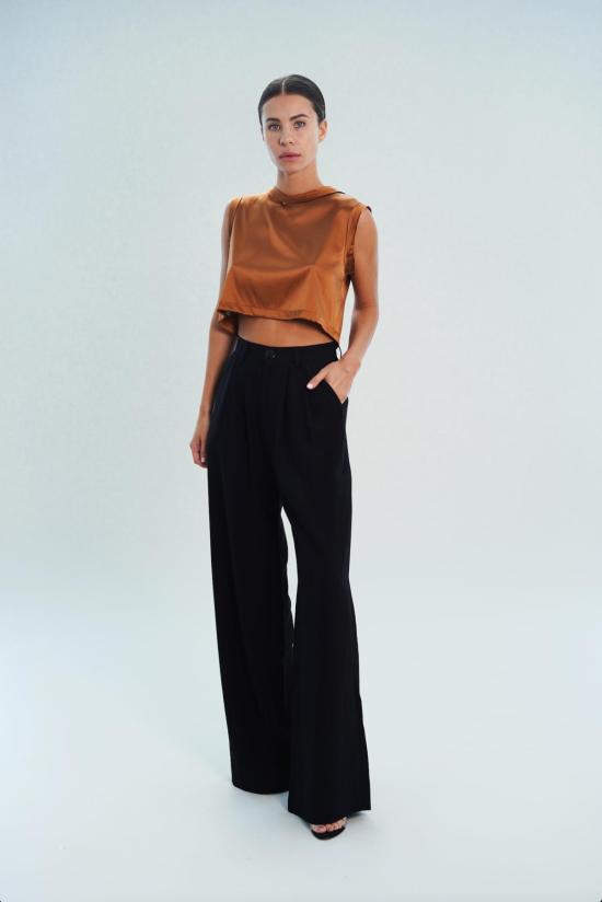  논살란트 레이블 민소매 티셔츠 논샬란트라벨 멜 크롭 탑 브라운 - NONCHALANT LABEL