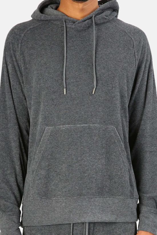  Blue&Cream 후드 티셔츠 블루&크림 풀 테리 풀오버 후드 티셔츠 미드나잇 헤더 - BLUE&CREAM