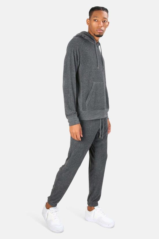  Blue&Cream 후드 티셔츠 블루&크림 풀 테리 풀오버 후드 티셔츠 미드나잇 헤더 - BLUE&CREAM