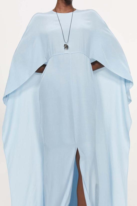  로데브예 롱 원피스 Rodebjer Miran 드레스 포그 블루 - RODEBJER