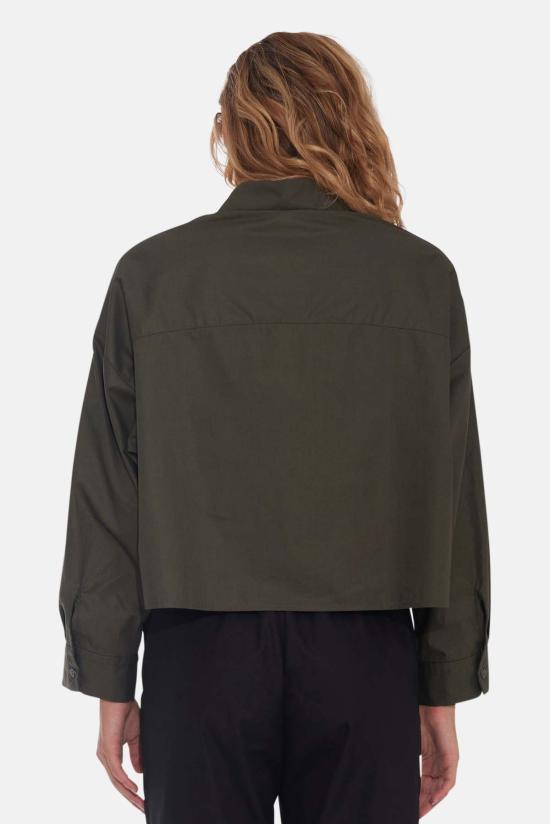  더 타일 클럽 셔츠 타일 클럽 간셋 팝린 크롭 셔츠 정글 그린 - THE TILE CLUB