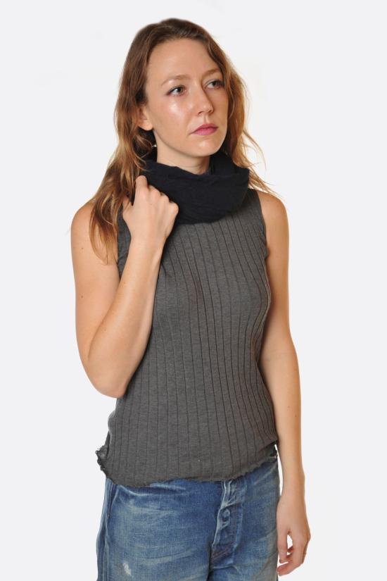  보또 쥐세페 머플러/스카프 Botto Giuseppe 클래식 니트 캐시미어 튜브 스카프 블랙 - BOTTO GIUSEPPE