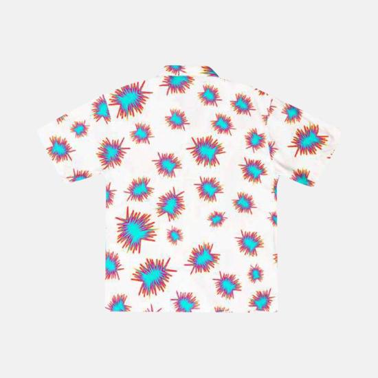  마우나케아 반팔 셔츠 마우나 케아 훌라  화이트/아이리디슨트 스타일 그래픽 - MAUNA KEA