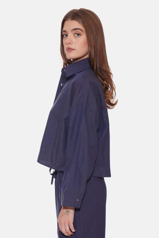  The Tile Club 후드 티셔츠 타일 클럽 샤또 트윌 크롭 셔츠 네이비 - THE TILE CLUB