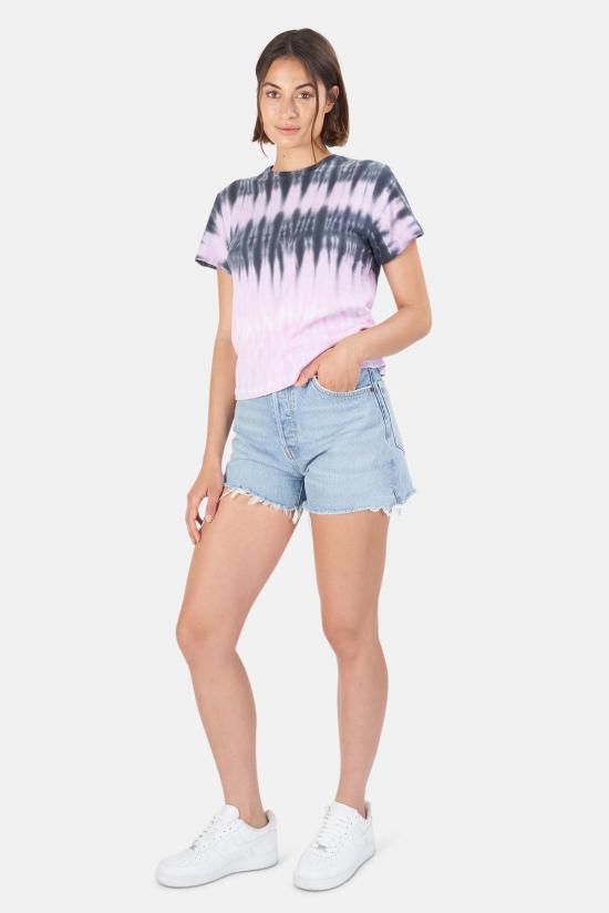  리던 반팔 티셔츠 Re/Done 클래식 티셔츠 스트라이프 타이 다이 블로섬 - RE/DONE