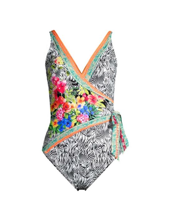  조니 와스 원피스 수영복 조니 워즈 랩  제브라 프린트