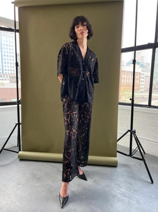  A Bronze Age 스트레이트 팬츠 청동기 시대 릴리 팬츠 블랙 레이스 - OTHER BRANDS