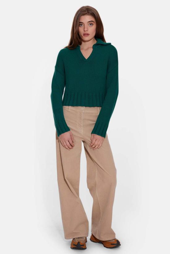  블루&크림 스웨터 레이아  말라카이트 - BLUE&CREAM