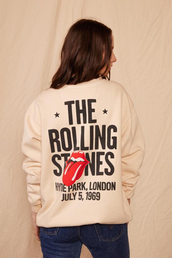  피플 오브 레이저 스웨터 People Of Leisure The Rolling Stones London 1969 스웨트셔츠 세피아 - PEOPLE OF LAISURE