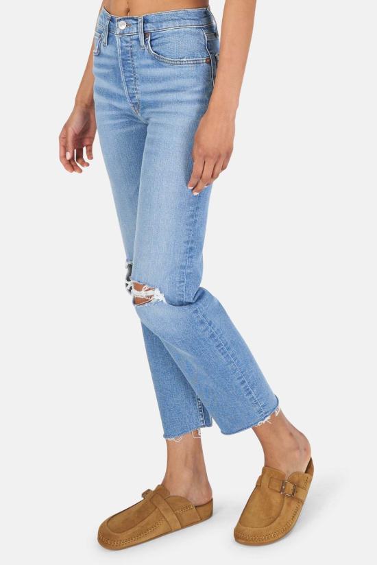  리던 데님 팬츠 Re/Done 70년대 스토브 파이프 파괴 새벽 - RE/DONE