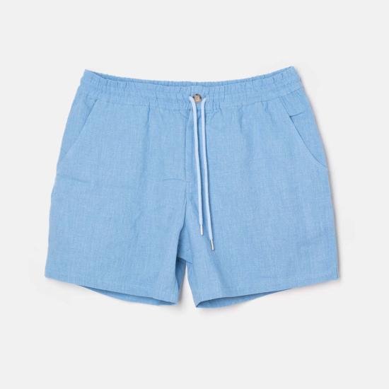  블루&크림 숏팬츠 퍼펙트 리넨 숏 스카이블루