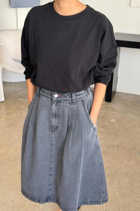  르 본 숍 긴팔 티셔츠 Le Bon Shoppe Naturelle 티셔츠 블랙 - Le Bon Shoppe