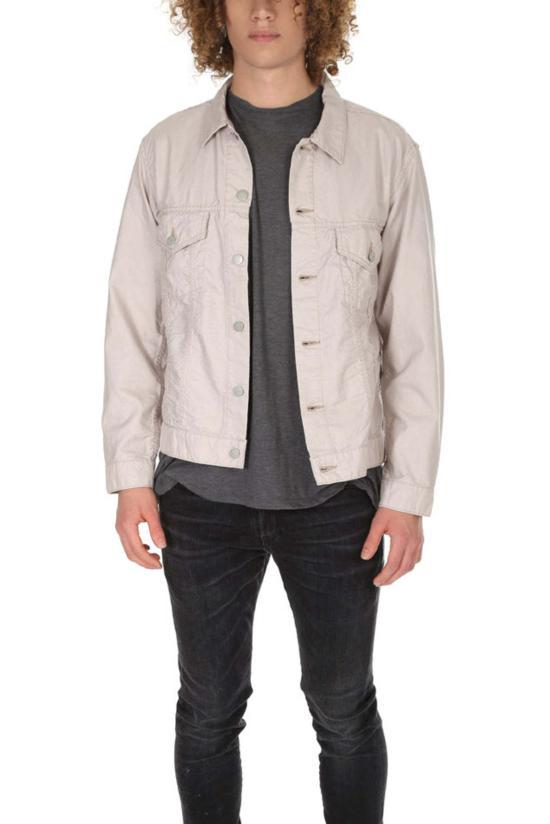  원스 스트로크 데님 자켓 원스트로크 옥스 샴브레이 G 잭 트러커 베이지