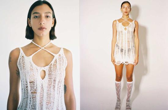  루이 숏 원피스 베이퍼 실크 미니 드레스 - RUI