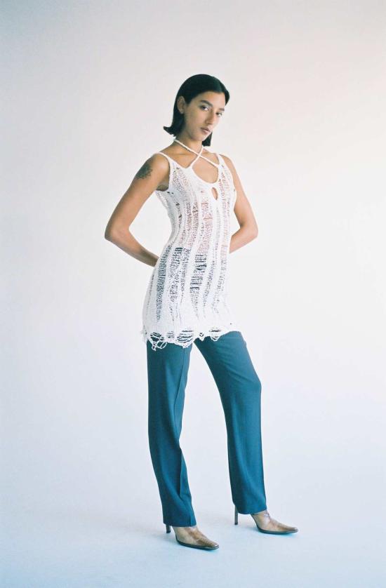  루이 숏 원피스 베이퍼 실크 미니 드레스 - RUI