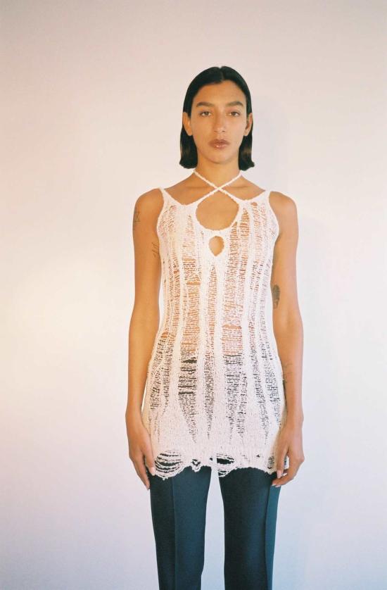  루이 숏 원피스 베이퍼 실크 미니 드레스 - RUI