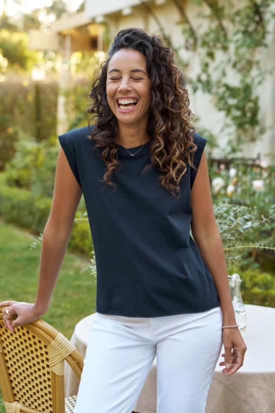  프랭크 앤 에일린 민소매 티셔츠 프랭크 앤 일린 빈티지 머슬 티셔츠 로얄 네이비 - FRANK & EILEEN