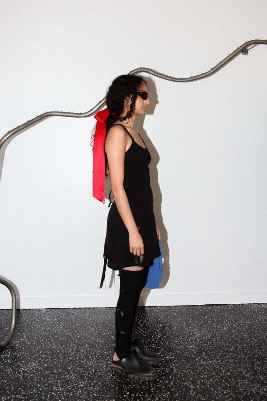  케이코 양말 Kk Co Giu Giu X Kk Co Bow Down 데미 포인트 레그 워머 블랙