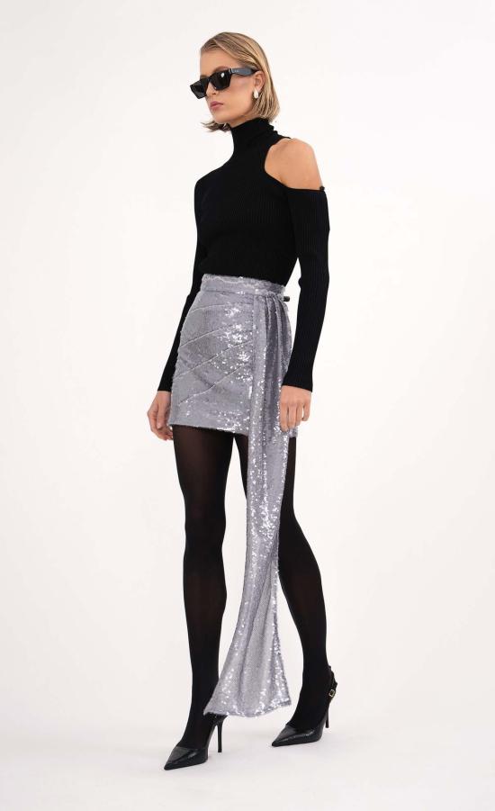  논살란트 레이블 숏 스커트 넌캐럴런트 라벨 아디 스커트 퀵실버 - NONCHALANT LABEL