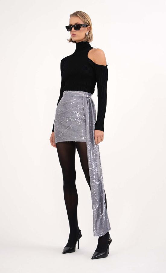  논살란트 레이블 숏 스커트 넌캐럴런트 라벨 아디 스커트 퀵실버