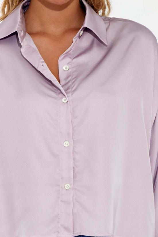  The Tile Club 긴팔 티셔츠 타일 클럽 로라 크롭 새틴 셔츠 모브 - THE TILE CLUB