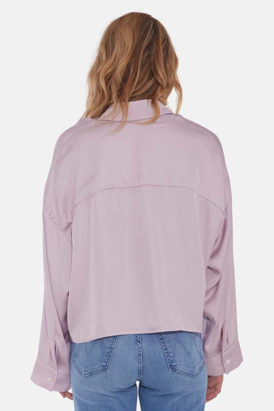  The Tile Club 긴팔 티셔츠 타일 클럽 로라 크롭 새틴 셔츠 모브 - THE TILE CLUB