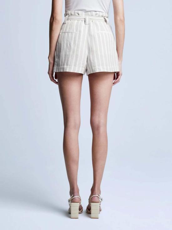  라장스 숏팬츠 L'agence Alex 페이퍼백 반바지 비스크/아이보리 - L'AGENCE