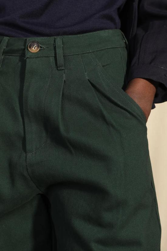  LF 마키 크롭 팬츠 L.F. 마키 클래식 슬랙스 포레스트 그린 - L.F.MARKEY